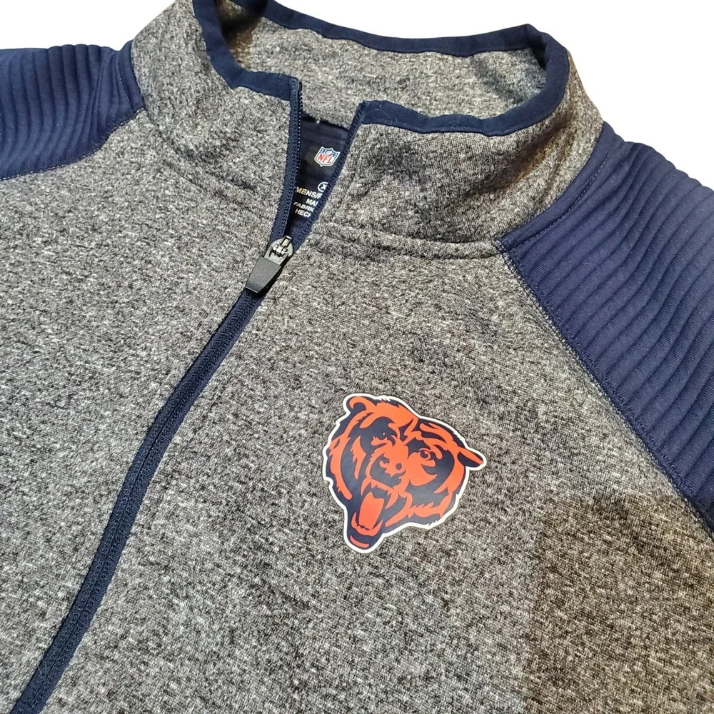 Women's NFL Team Apparel Chicago Bears Zip-Up‎ Fleece Jacket Sweatshirt Size XL